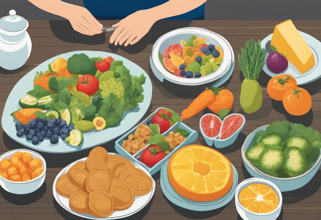 Mindful Eating - Table of nutritious foods